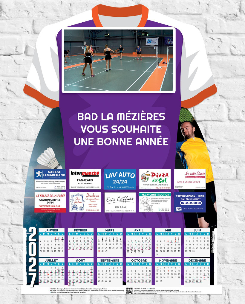 Calendrier maillot sponsor 1