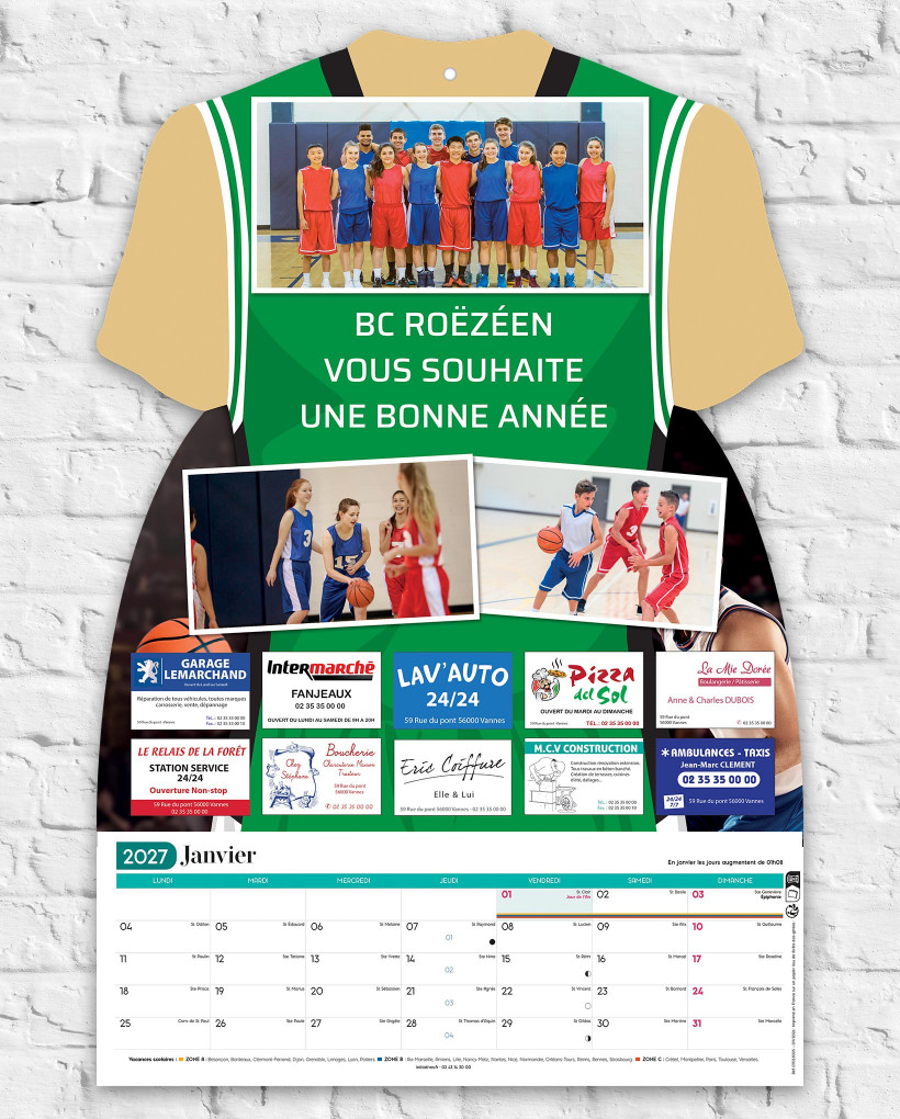 Calendrier maillot sponsors 0