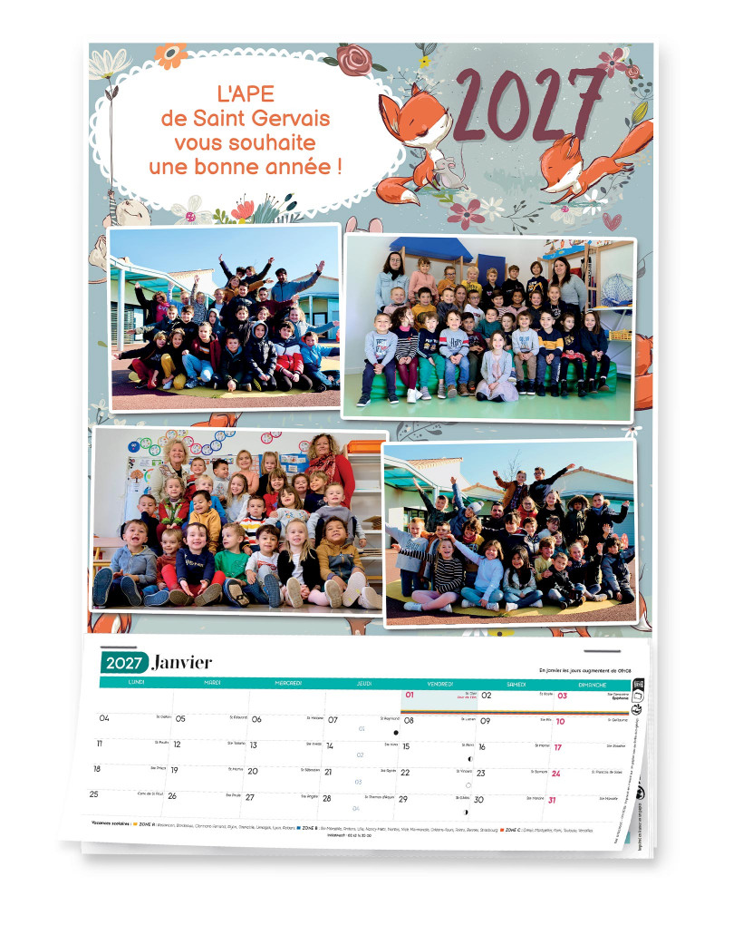 Calendrier photos école 2
