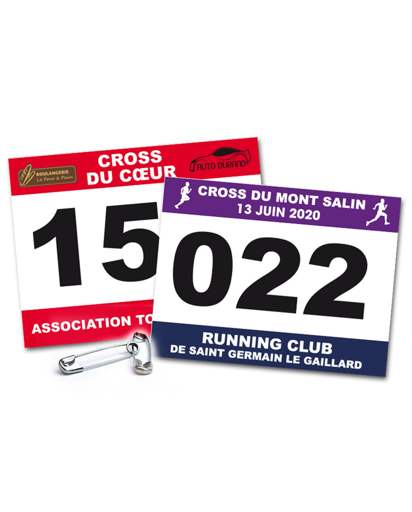 Dossards avec 4 épingles 1