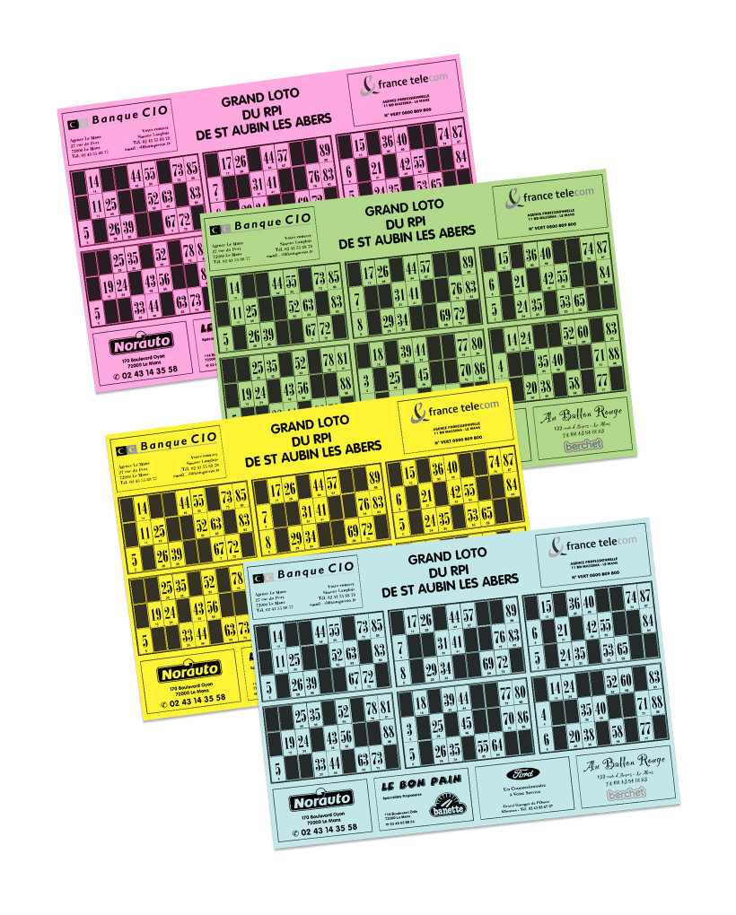 Feuille de 6 grilles de Loto 0