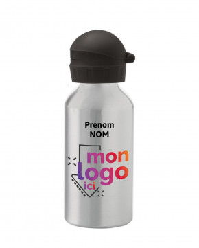 Gourde Kido grise 40 cl prénom/nom