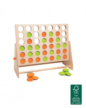 Jeu du 4 en ligne géant en bois