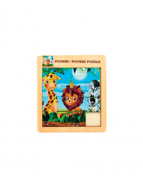 Jeu en bois pousse-pousse et puzzle 2en1