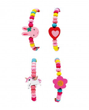 Lot de 12 bracelets fantaisie en bois