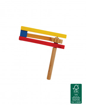 Lot de 12 crécelles en bois