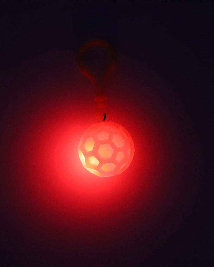 Lot de 12 porte clé balle lumineuse 1