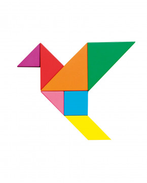 Lot de 12 tangrams en bois