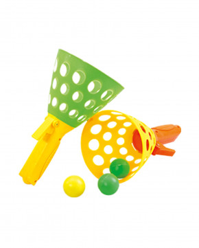 Lot de 2 cônes lance balle + 3 balles