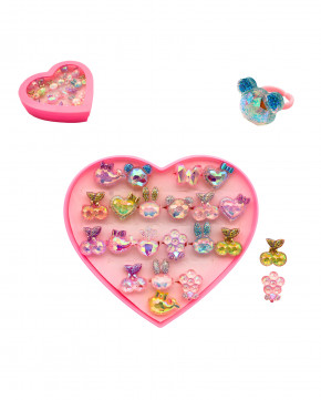 Lot de 20 bagues fantaisie diamant