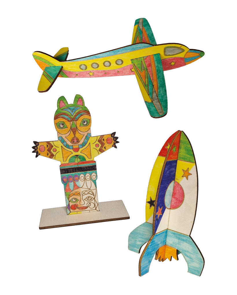 Lot de 20 maquettes en bois à décorer 0