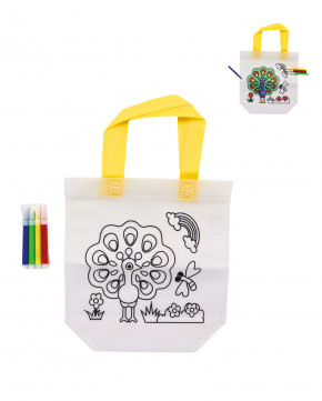 Lot de 24 sacs à colorier + 4 feutres 