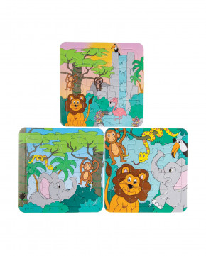 Lot de 50 puzzles 16 pièces animaux