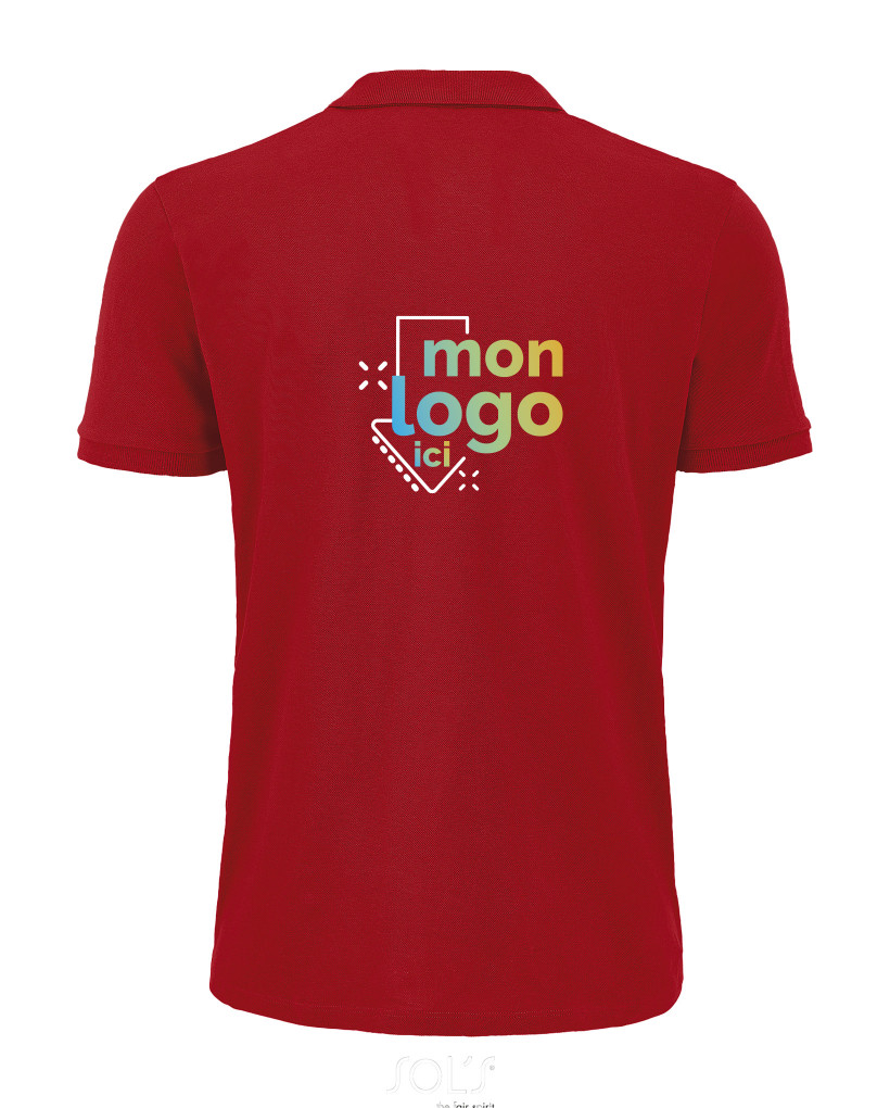Polo coton bio impression multicolore 2
