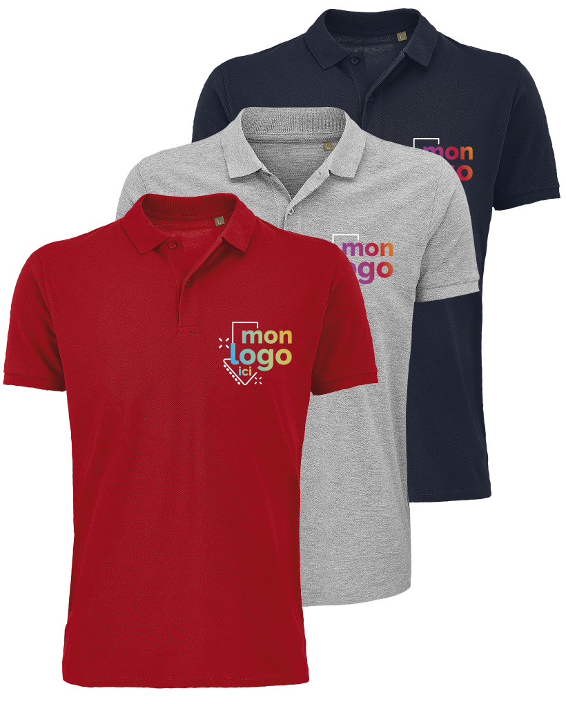 Polo coton bio impression multicolore 5