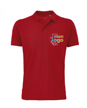 Polo coton bio impression multicolore 3