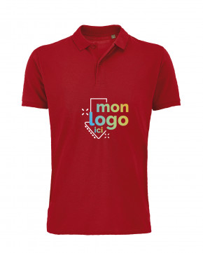 Polo coton bio impression multicolore