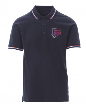Polo tricolore en coton impression multi