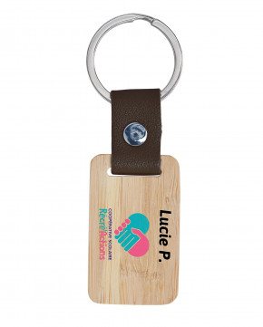 Porte-clé en bambou nom/prénom 1