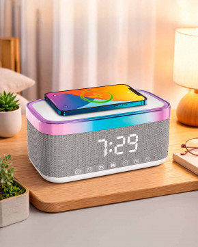 Réveil chargeur à induction Bluetooth