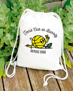 Sac à dos en coton naturel marquage multicolore 0