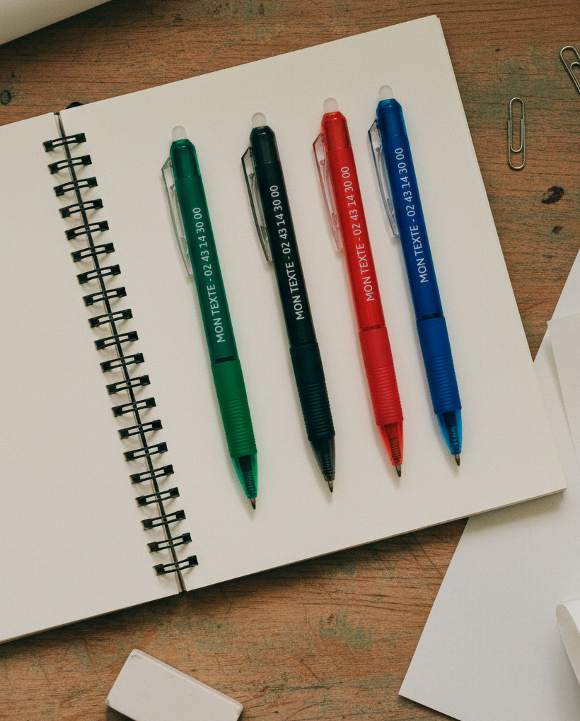 Stylo effaceur impression 1 couleur 1