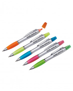 Stylo surligneur 2 en 1 impression 1 cou