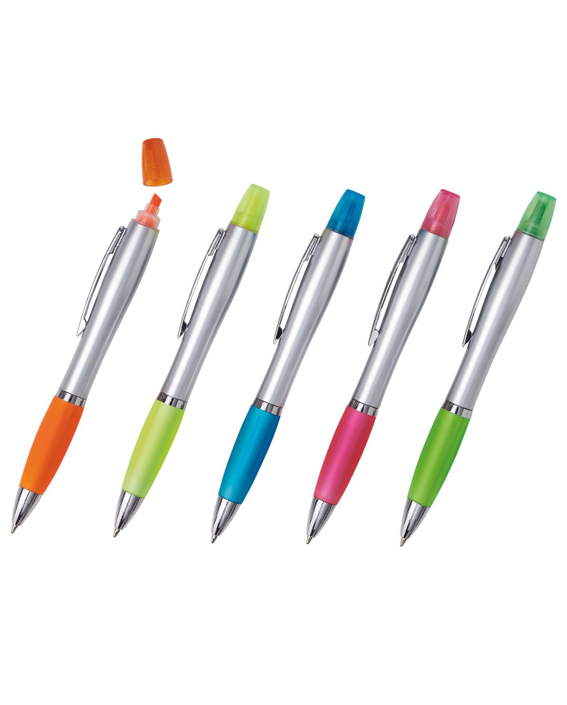 Stylo surligneur 2 en 1 impression 1 cou 2