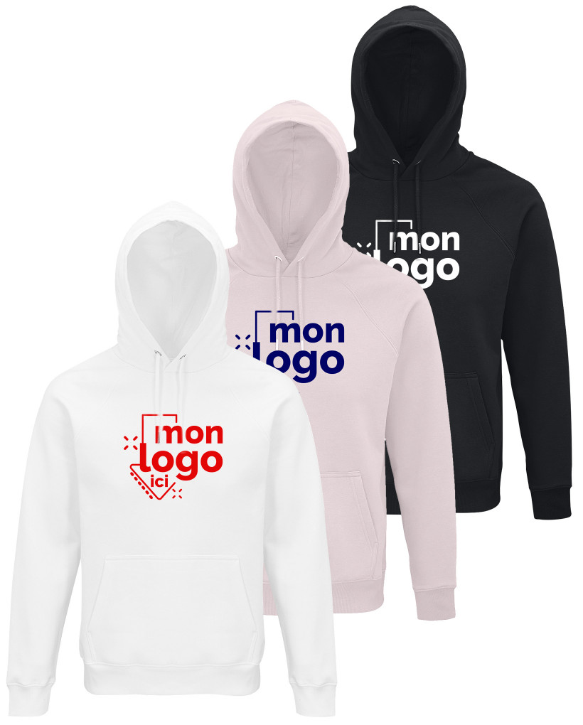 Sweat coton bio impression 1 couleur 2