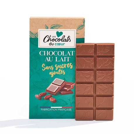 Tablette au chocolat AU LAIT sans sucres ajoutés