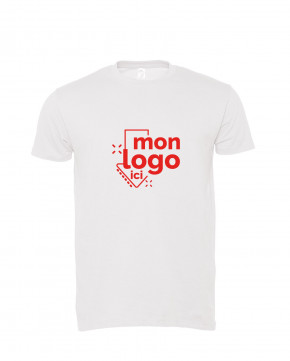 Tee shirt 150g en coton blanc impression 1 couleur