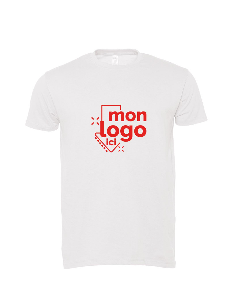 Tee shirt 150g en coton blanc impression 1 couleur 1