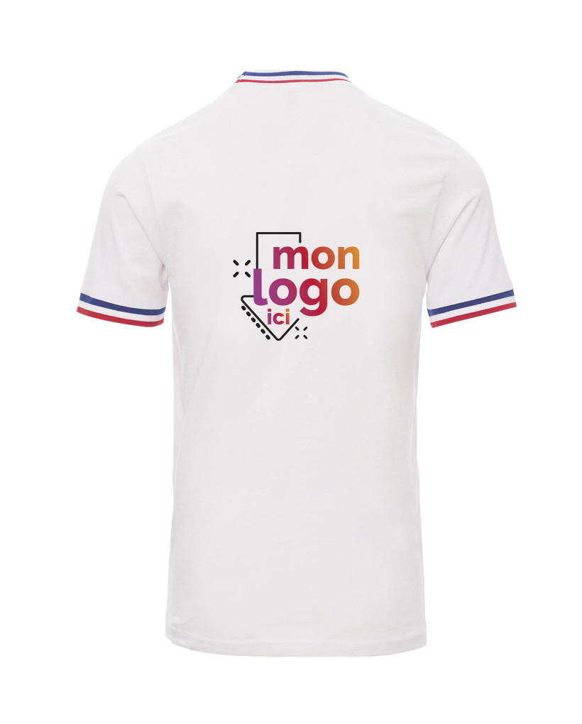 Tee shirt tricolore en coton impression 2