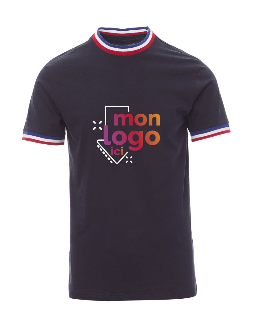 Tee shirt tricolore en coton impression 0