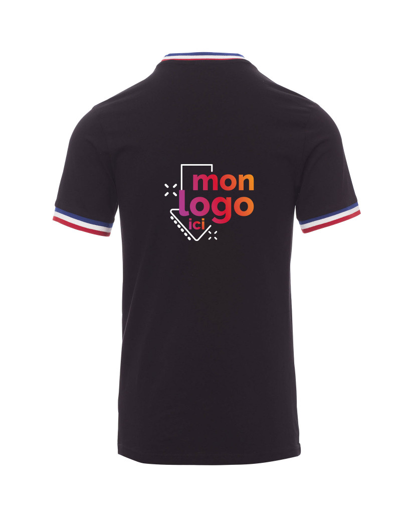 Tee shirt tricolore en coton impression 1