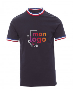 Tee shirt tricolore en coton impression