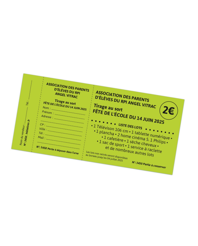 Tickets à souches 16 x 7,5 cm 2