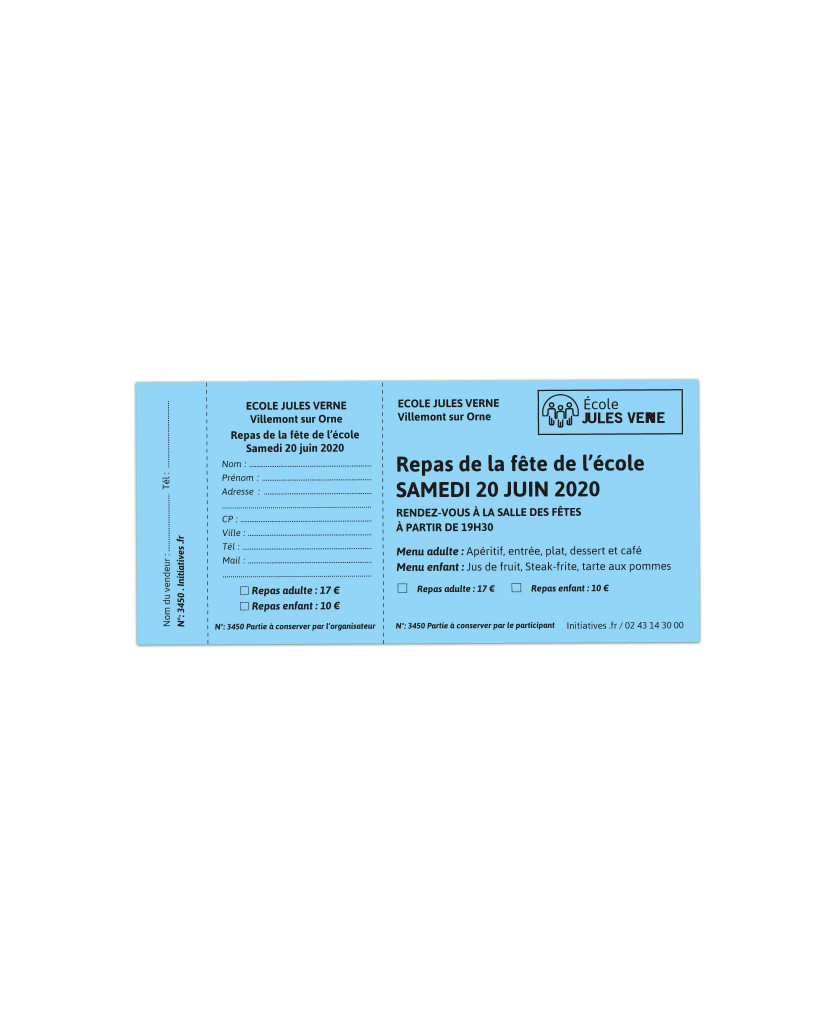 Tickets à souches 16 x 7,5 cm 2