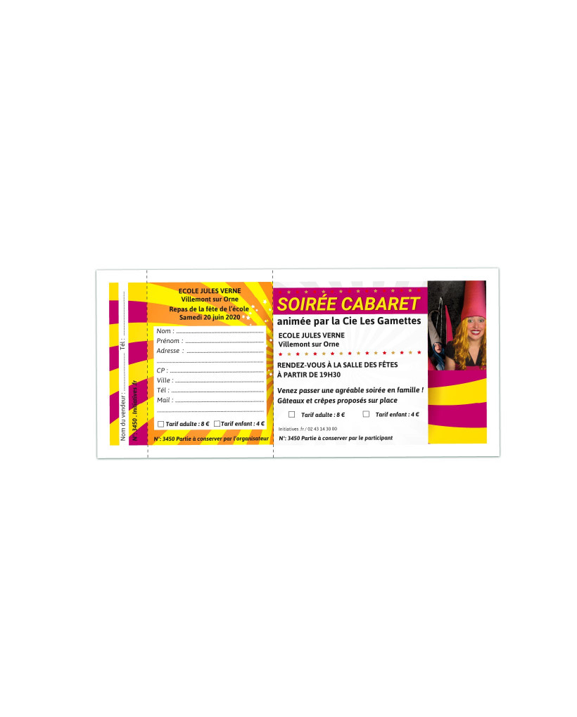 Tickets à souches 16 x 7,5 cm 4