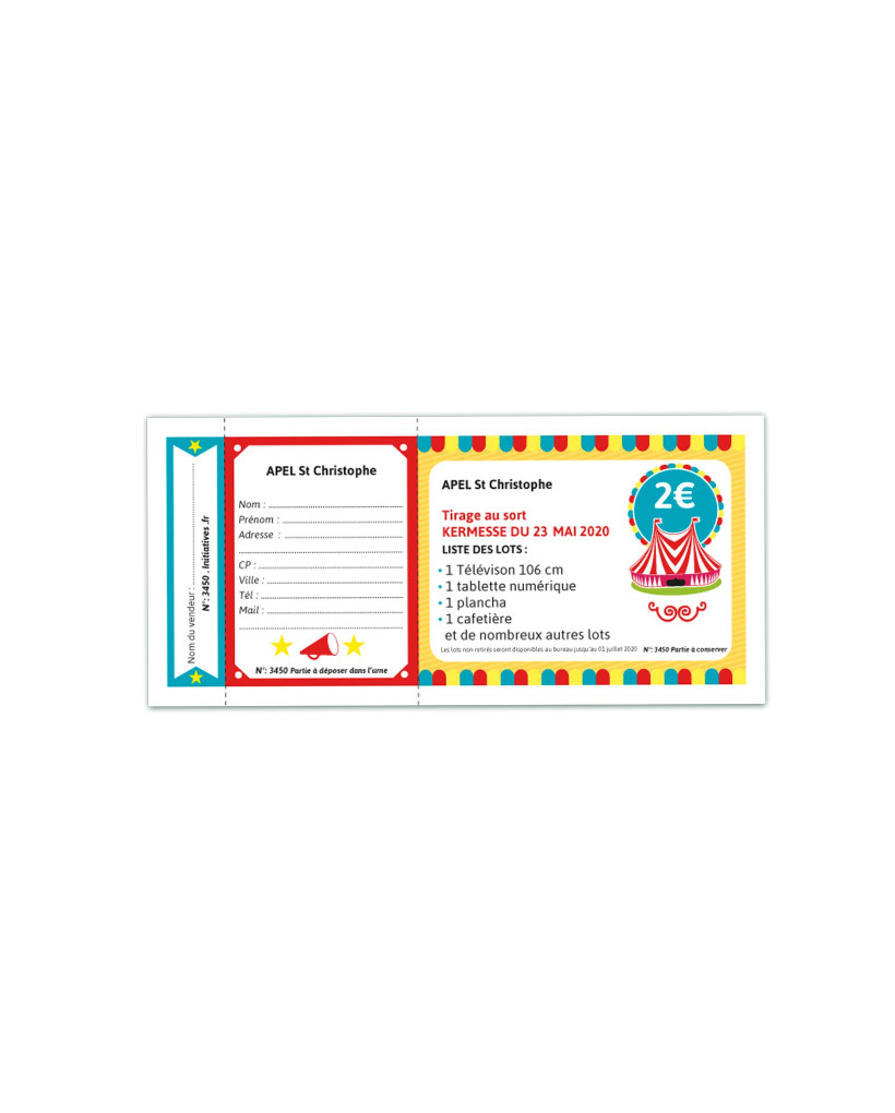 Tickets à souches 16 x 7,5 cm 1