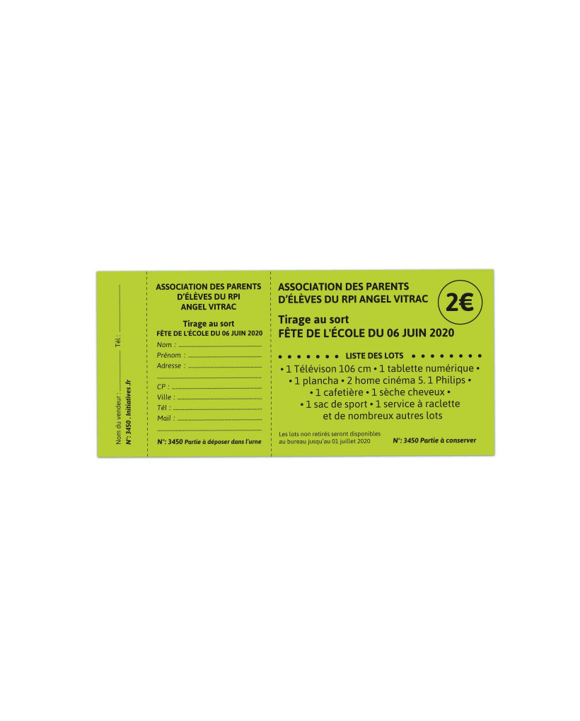 Tickets à souches 16 x 7,5 cm 3