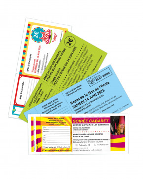 Tickets à souches 16 x 7,5 cm