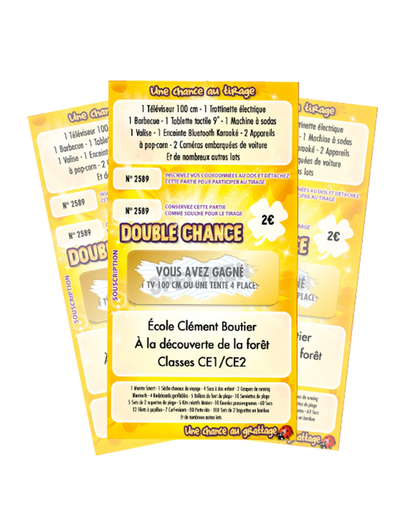 Tickets Double-chance 10,5 x 6 cm 2