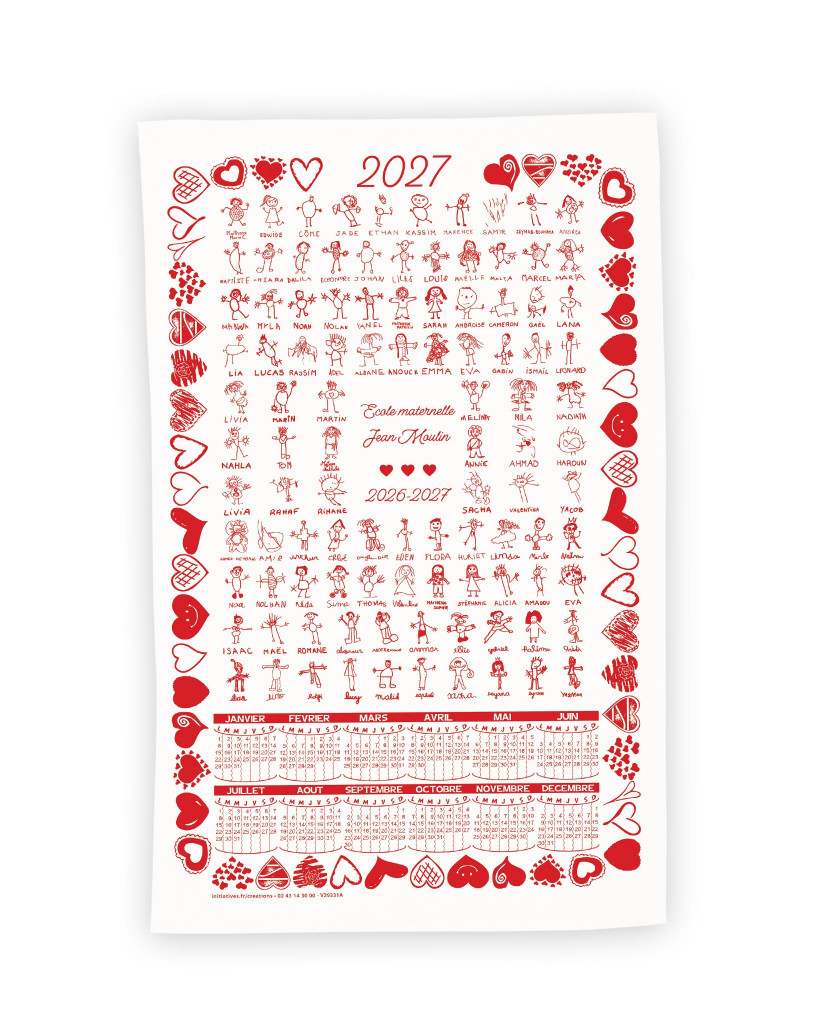 Torchon calendrier classique 2
