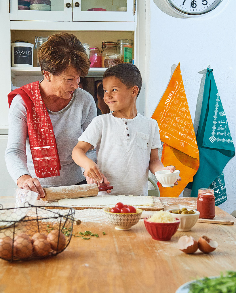 Torchon calendrier de couleur 1