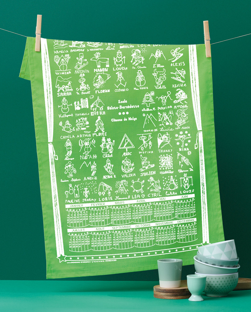 Torchon calendrier de couleur 2