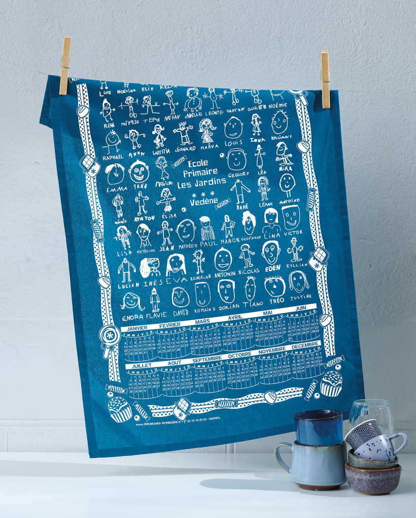 Torchon calendrier de couleur 3