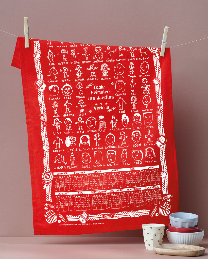 Torchon calendrier de couleur 6