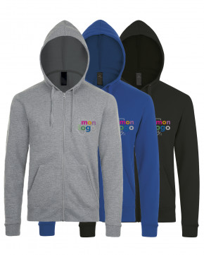 Veste zippée à capuche broderie 3