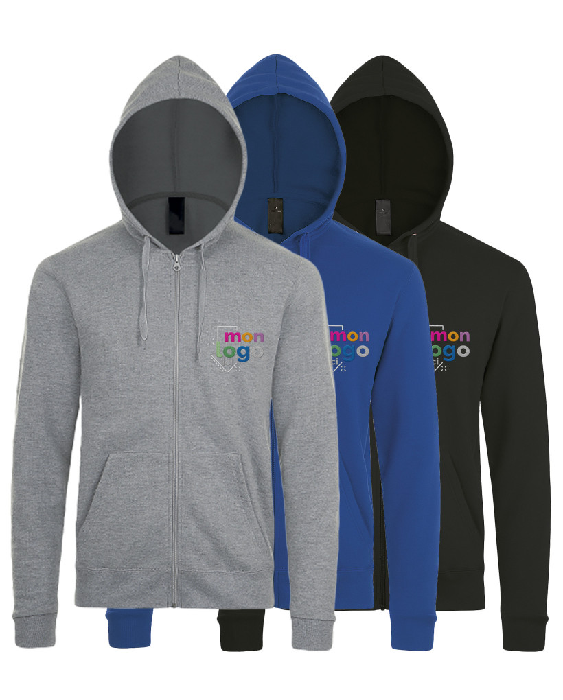 Veste zippée à capuche broderie 3
